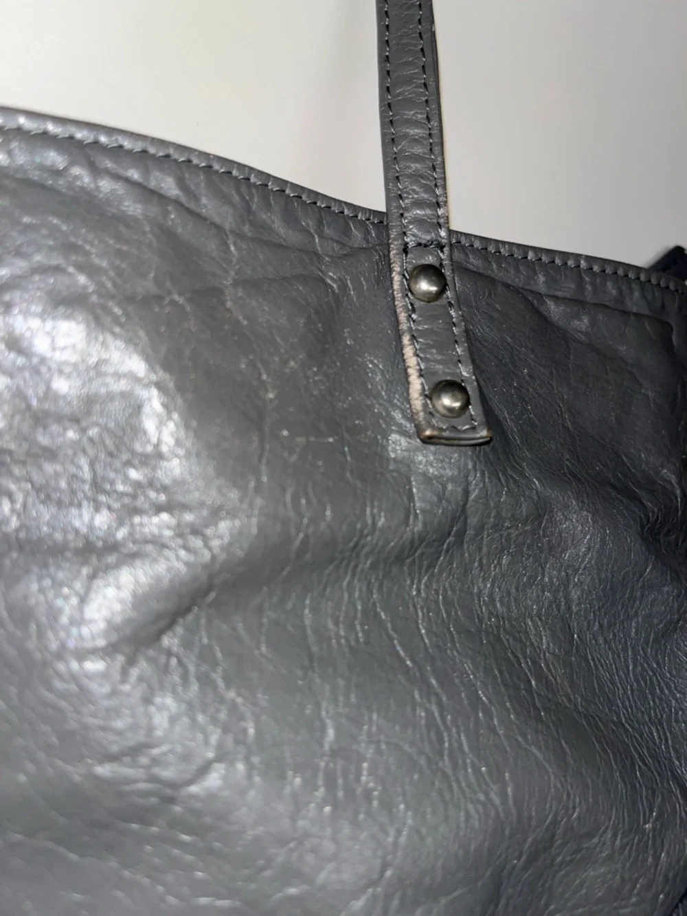 Latico NJ USA Gray Leather Shoulder Tote